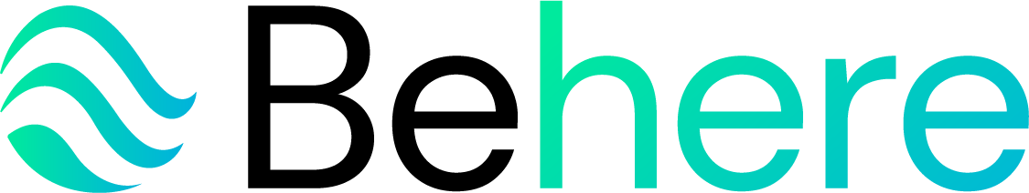 Behere Logo wordmark in green and black.